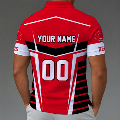 [FLASH SALE] NEW CUSTOMIZED MLB05 CRS CINCINNATI REDS ZIP POLO SHIRT