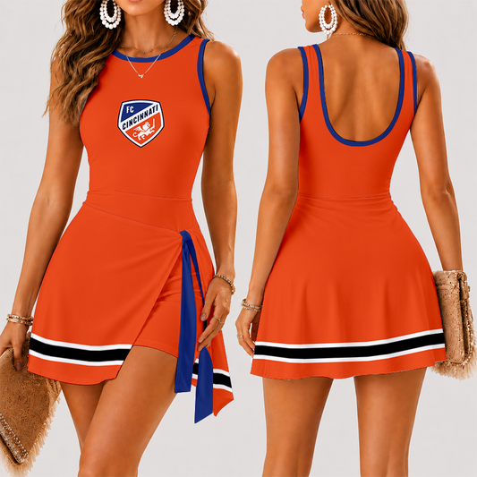 [FAN EXCLUSIVE] NEW CUSTOMIZED MLS05 FCC FC CINCINNATI WOMEN'S SUMMER SKORT DRESS