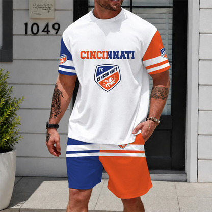 [FAN EXCLUSIVE] NEW CUSTOMIZED MLS05 FCC FC CINCINNATI UNISEX T-SHIRT & SHORTS SET