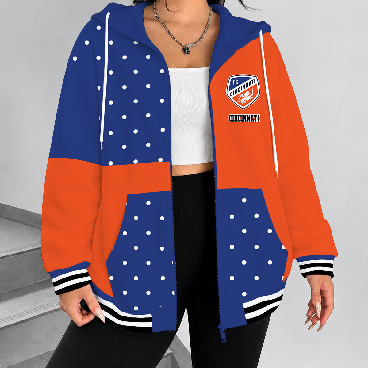 [FAN EXCLUSIVE] NEW CUSTOMIZED MLS05 FCC FC CINCINNATI ZIP HOODIE