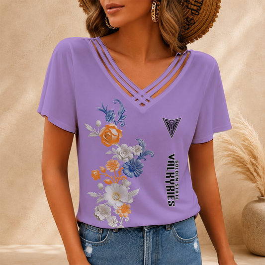 [FAN FAVORITE] NEW CUSTOMIZED WNBA05 GSV GOLDEN STATE VALKYRIES V-NECK SHIRT