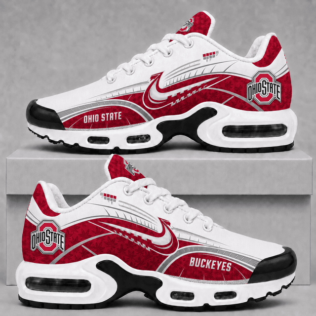 [FAN FAVORITE] NEW CUSTOMIZED NCAA FBS05 OSB OHIO STATE BUCKEYES AIR MAX PLUS SNEAKERS