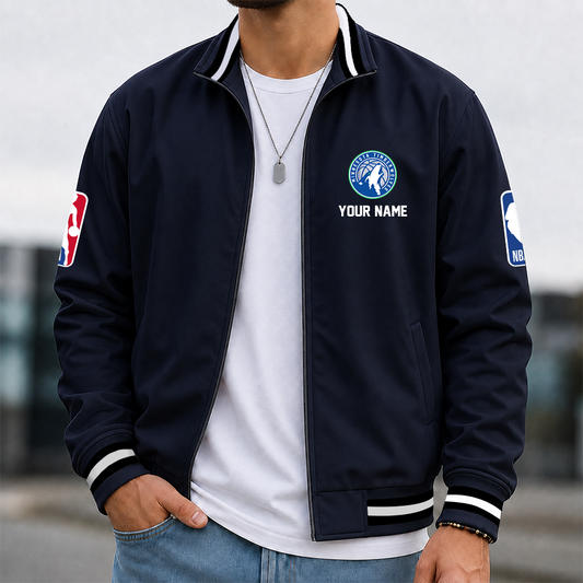 [HOT DEAL] NEW CUSTOMIZED NBA05 MTW MINNESOTA TIMBERWOLVES MULTICOLOR MEN'S CASUAL JACKET