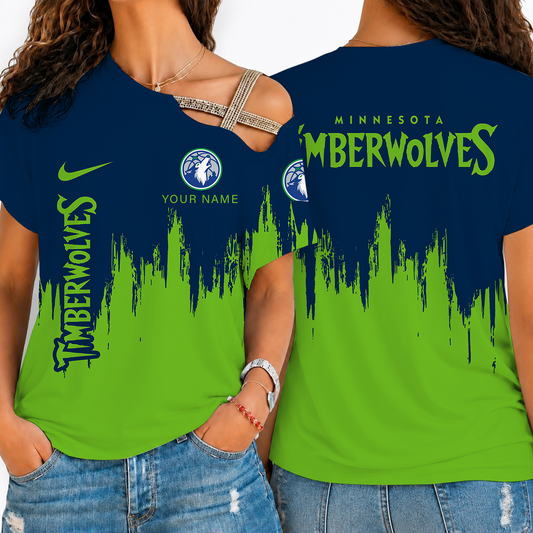 [HOT DEAL] NEW CUSTOMIZED NBA05 MTW MINNESOTA TIMBERWOLVES SHOULDER SHIRT