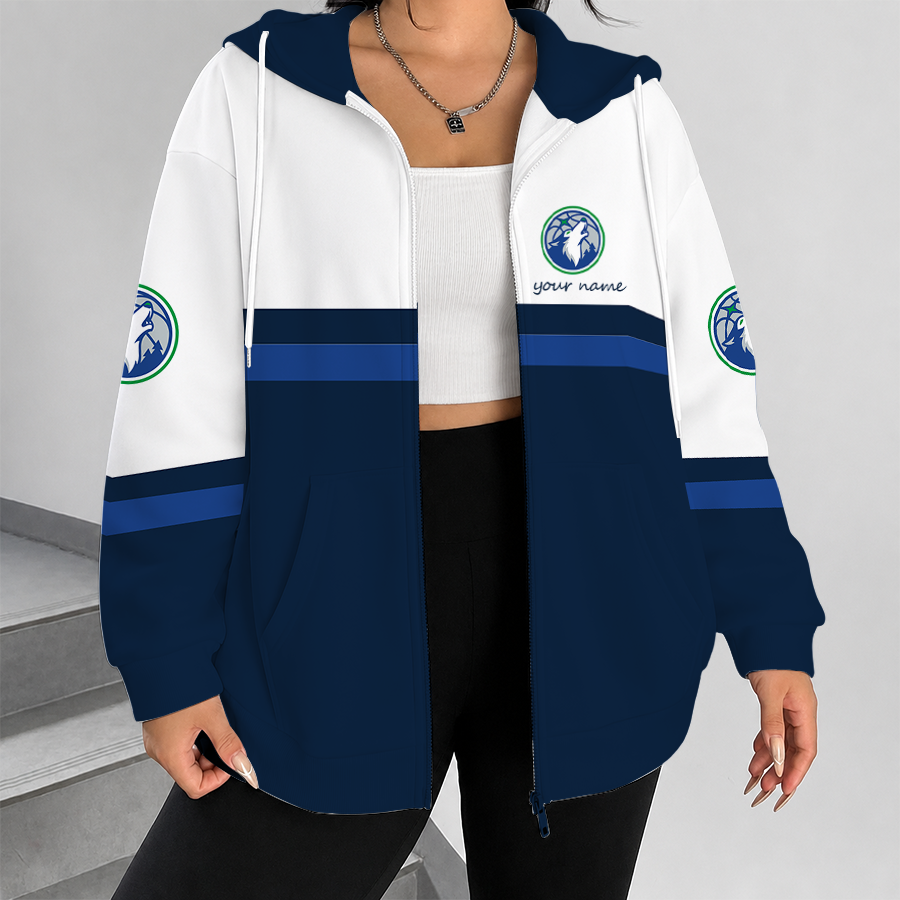 [HOT DEAL] NEW CUSTOMIZED NBA05 MTW MINNESOTA TIMBERWOLVES ZIP HOODIE