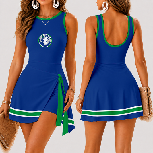 [HOT DEAL] NEW CUSTOMIZED NBA05 MTW MINNESOTA TIMBERWOLVES WOMEN'S SUMMER SKORT DRESS