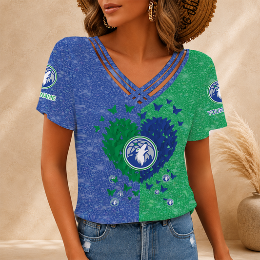 [HOT DEAL] NEW CUSTOMIZED NBA05 MTW MINNESOTA TIMBERWOLVES V-NECK SHIRT