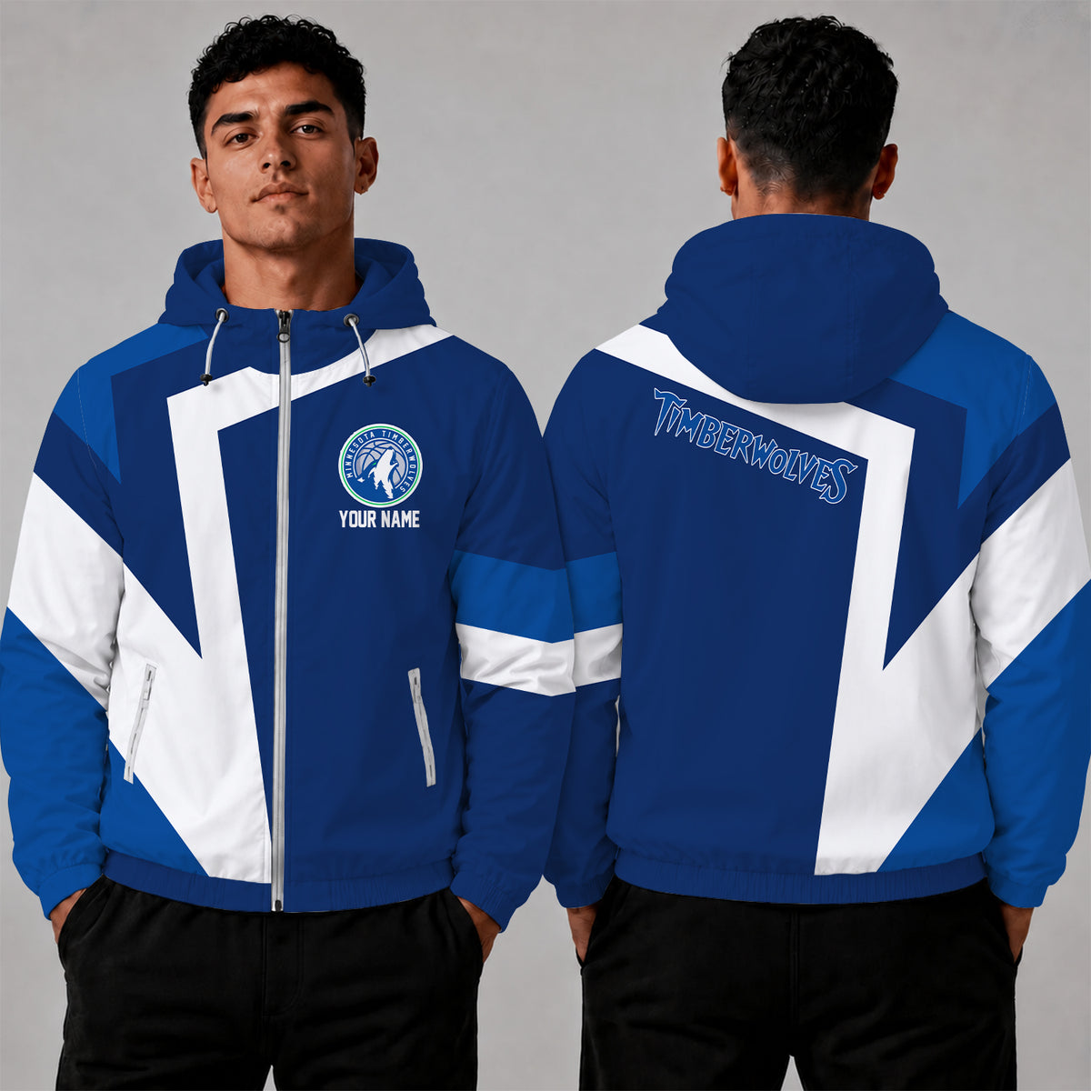 [HOT DEAL] NEW CUSTOMIZED NBA05 MTW MINNESOTA TIMBERWOLVES WINDBREAKER JACKET