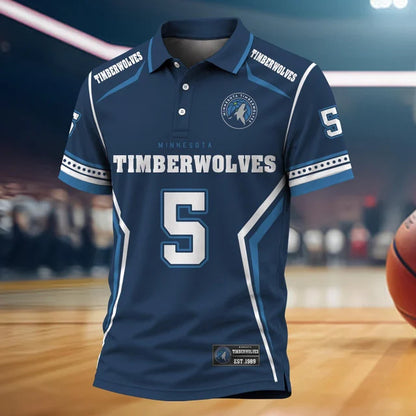 [HOT DEAL] NEW CUSTOMIZED NBA05 MTW MINNESOTA TIMBERWOLVES POLO SHIRT