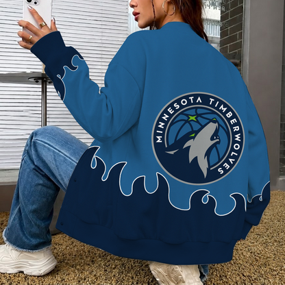[HOT DEAL] NEW CUSTOMIZED NBA05 MTW MINNESOTA TIMBERWOLVES BASEBALL JACKET, SATIN VARSITY JACKET