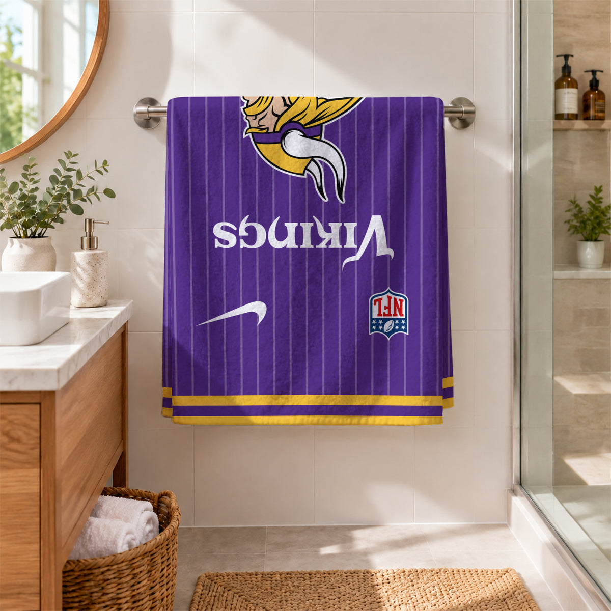 [SPECIAL OFFER] NEW CUSTOMIZED NFL05 MVK MINNESOTA VIKINGS BEACH TOWEL