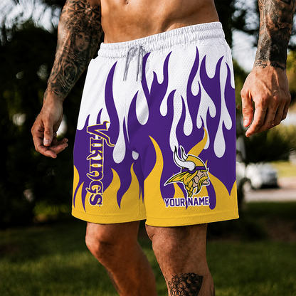 [SPECIAL OFFER] NEW CUSTOMIZED NFL05 MVK MINNESOTA VIKINGS SHORT PANTS