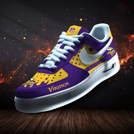 LIMITED EDITION - NEW CUSTOMIZED NFL05 MVK MINNESOTA VIKINGS AF1 SNEAKERS
