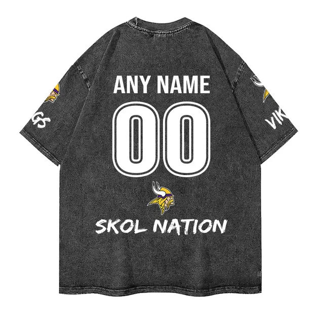 [SPECIAL OFFER] NEW CUSTOMIZED NFL05 MVK MINNESOTA VIKINGS FUNNY MULTICOLOR WASHED TEE