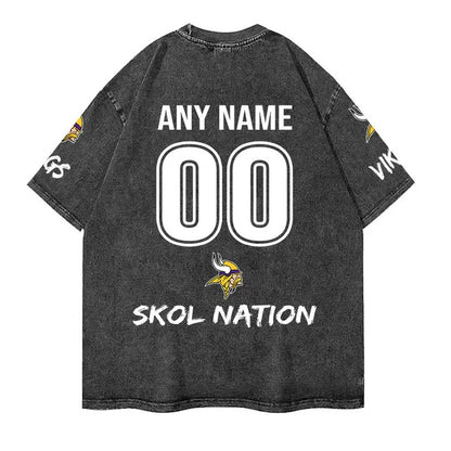 [SPECIAL OFFER] NEW CUSTOMIZED NFL05 MVK MINNESOTA VIKINGS FUNNY MULTICOLOR WASHED TEE