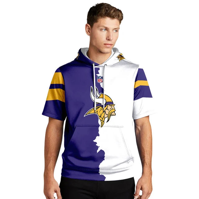 [SPECIAL OFFER] NEW CUSTOMIZED NFL05 MVK MINNESOTA VIKINGS SHORT SLEEVE HOODIE T-SHIRT