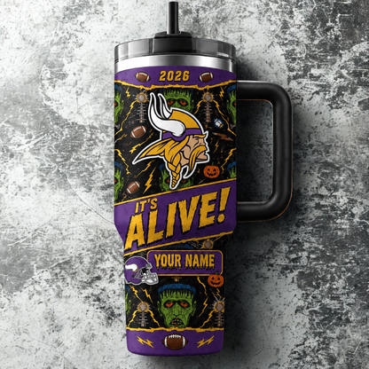 [SPECIAL OFFER] NEW CUSTOMIZED NFL05 MVK MINNESOTA VIKINGS HALLOWEEN  40OZ TUMBLER