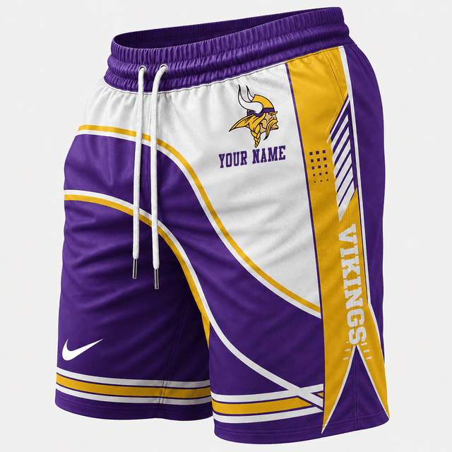 [SPECIAL OFFER] NEW CUSTOMIZED NFL05 MVK MINNESOTA VIKINGS SHORT PANTS