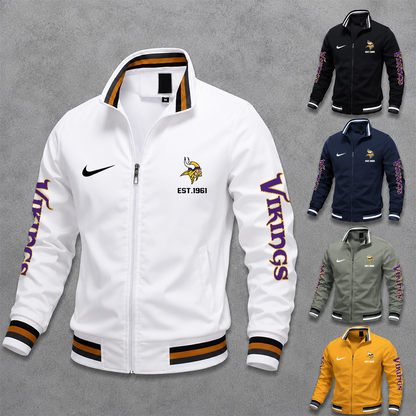 [SPECIAL OFFER] NEW CUSTOMIZED NFL05 MVK MINNESOTA VIKINGS MEN'S CASUAL JACKET