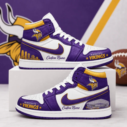 [SPECIAL OFFER] NEW CUSTOMIZED NFL05 MVK MINNESOTA VIKINGS AIR JORDAN 1