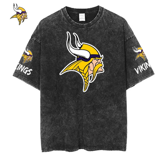 [SPECIAL OFFER] NEW CUSTOMIZED NFL05 MVK MINNESOTA VIKINGS MULTICOLOR WASHED TEE