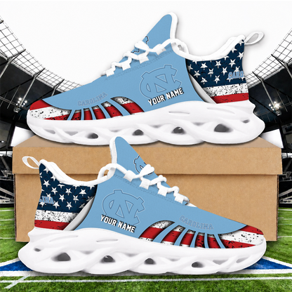 [FAN FAVORITE] NEW CUSTOMIZED NCAA MAM05 NTH NORTH CAROLINA TAR HEELS STRAPPY UNISEX CLUNKY SNEAKERS