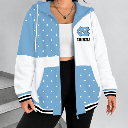[FAN FAVORITE] NEW CUSTOMIZED NCAA MAM05 NTH NORTH CAROLINA TAR HEELS STRAPPY ZIP HOODIE