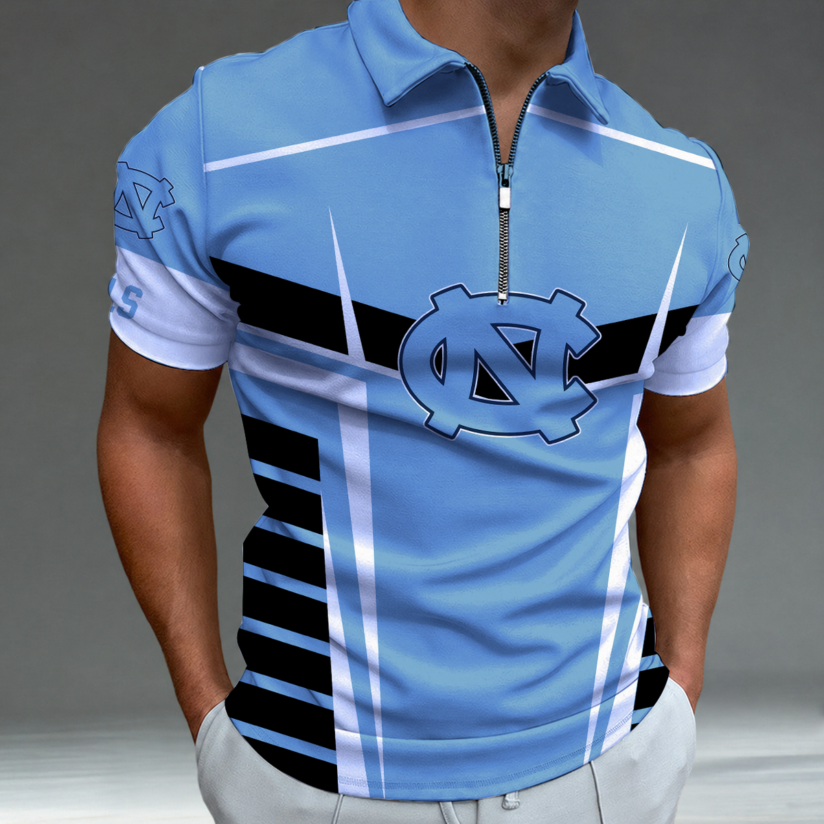 [FAN FAVORITE] NEW CUSTOMIZED NCAA MAM05 NTH NORTH CAROLINA TAR HEELS STRAPPY POLO SHIRT