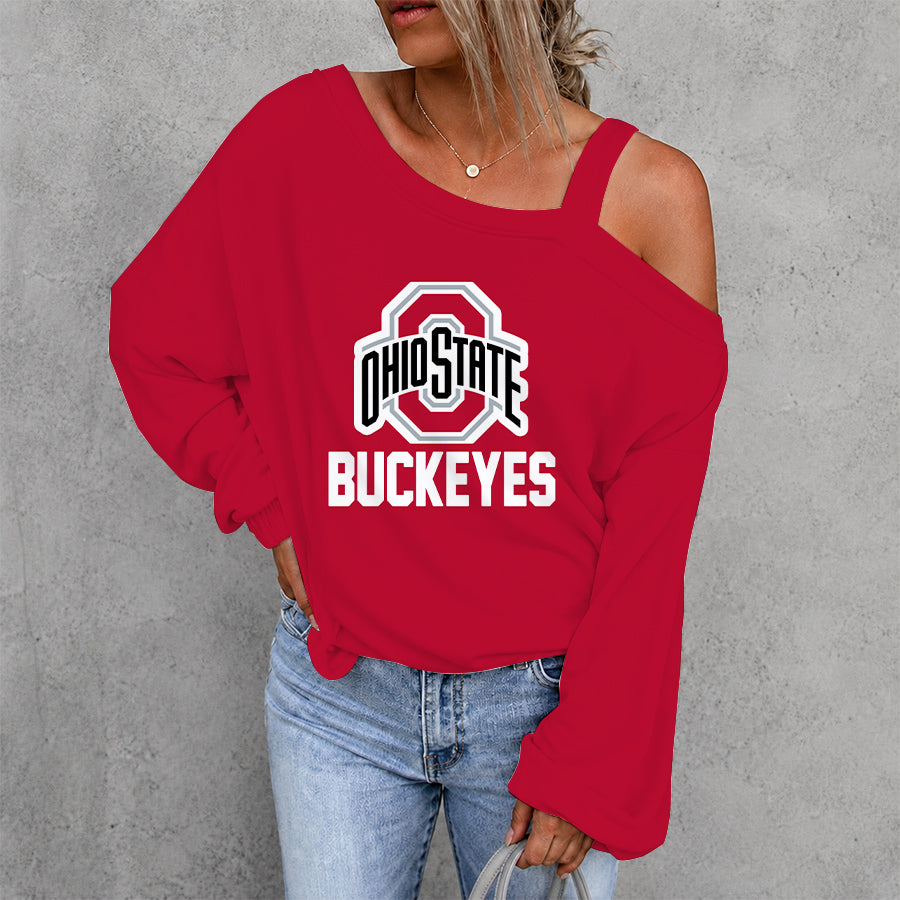 [FAN FAVORITE] NEW CUSTOMIZED NCAA FBS05 OSB OHIO STATE BUCKEYES DROP SHOULDER SWEATSHIRT