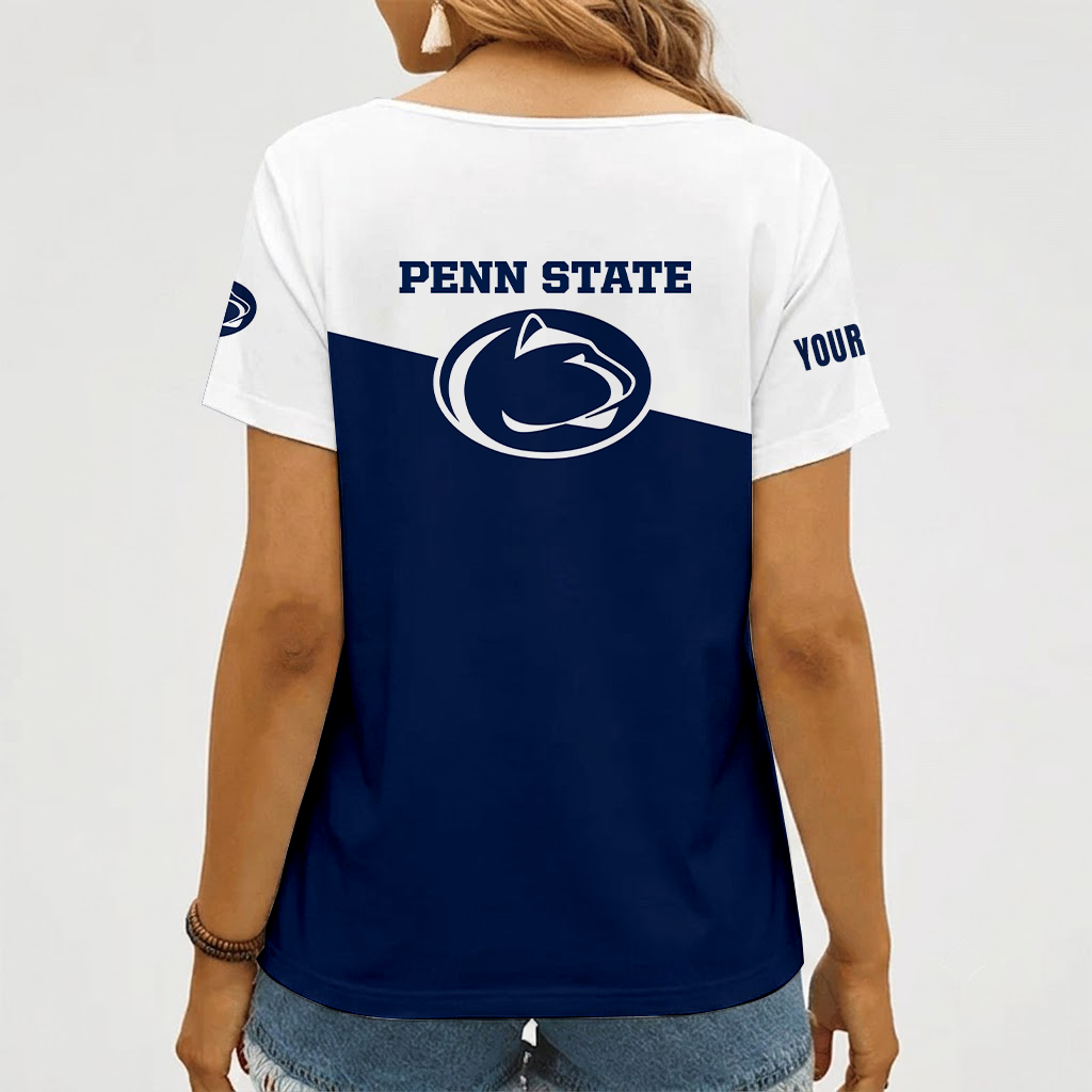 [FAN FAVORITE] NEW CUSTOMIZED NCAA CFH05 PNL PENN STATE NITTANY LIONS V-NECK FEMALE SHIRT