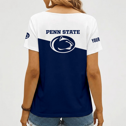 [FAN FAVORITE] NEW CUSTOMIZED NCAA CFH05 PNL PENN STATE NITTANY LIONS V-NECK FEMALE SHIRT