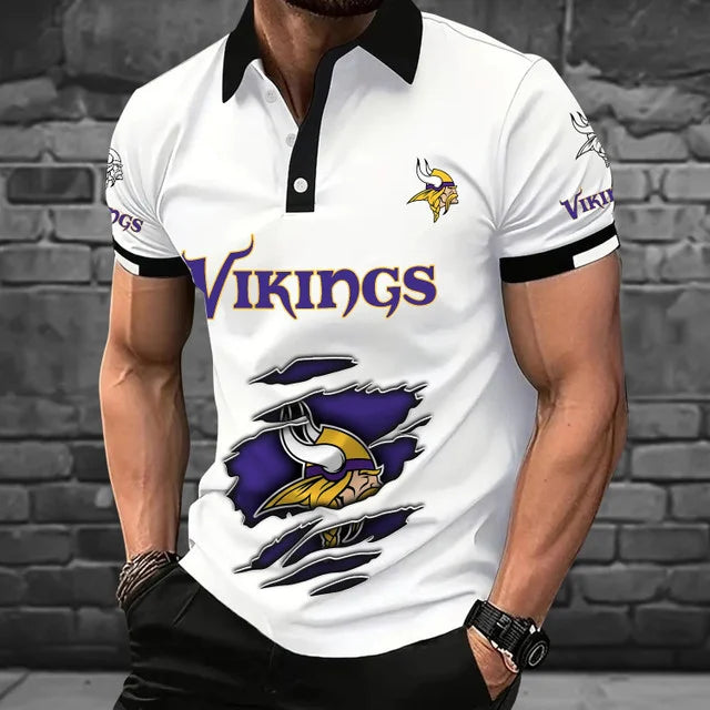 [SPECIAL OFFER] NEW CUSTOMIZED NFL05 MVK MINNESOTA VIKINGS POLO SHIRT