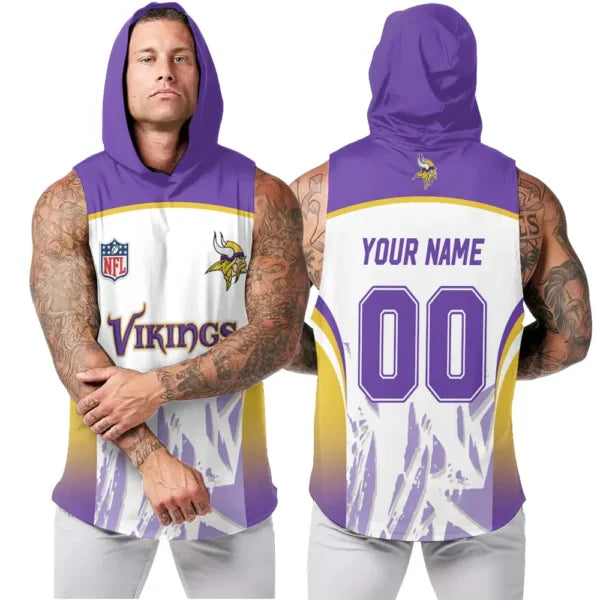 [SPECIAL OFFER] NEW CUSTOMIZED NFL05 MVK MINNESOTA VIKINGS HOODED TANK TOP