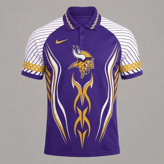 [SPECIAL OFFER] NEW CUSTOMIZED NFL05 MVK MINNESOTA VIKINGS POLO SHIRT