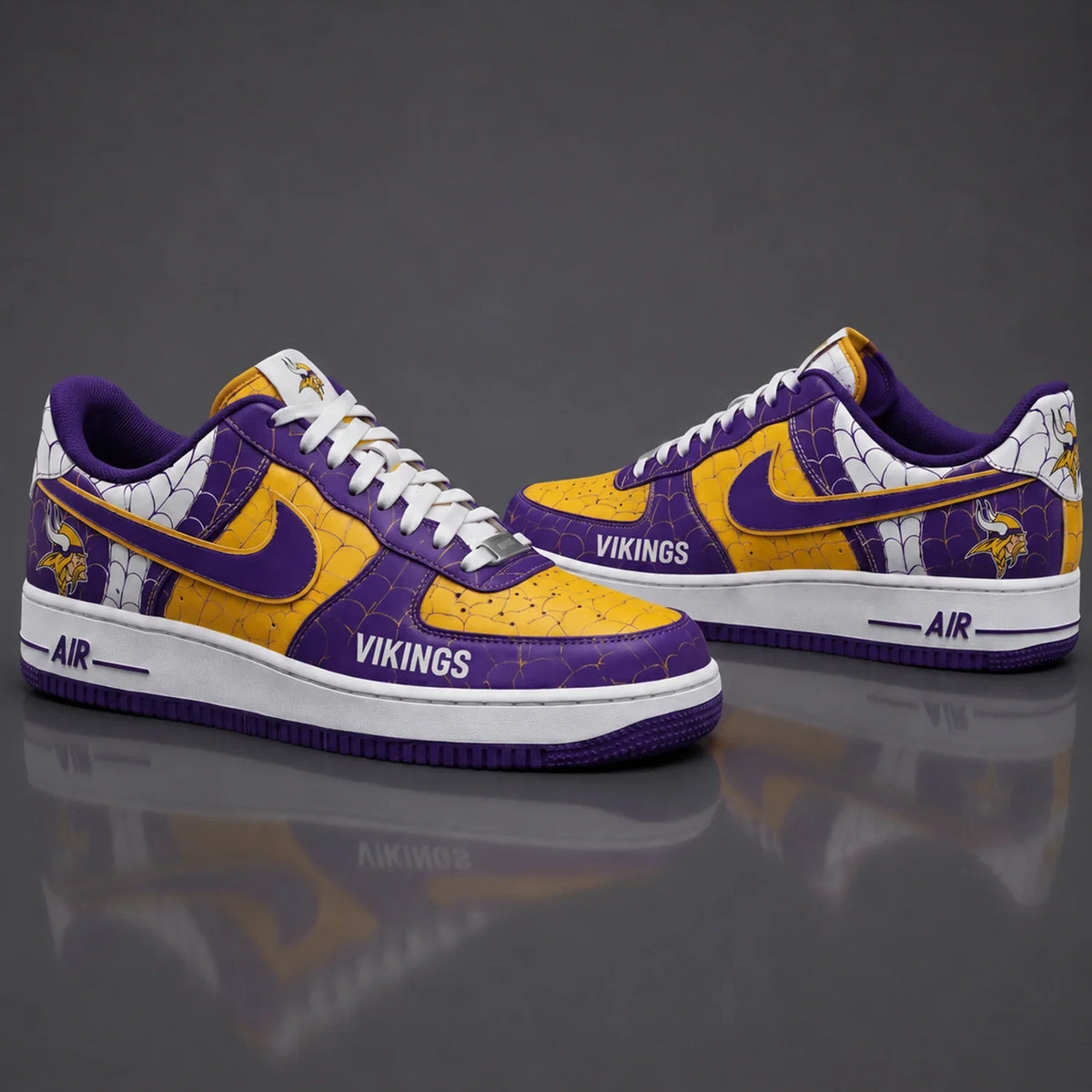 [SPECIAL OFFER] NEW CUSTOMIZED NFL05 MVK MINNESOTA VIKINGS x SPIDER AF1 SHOES
