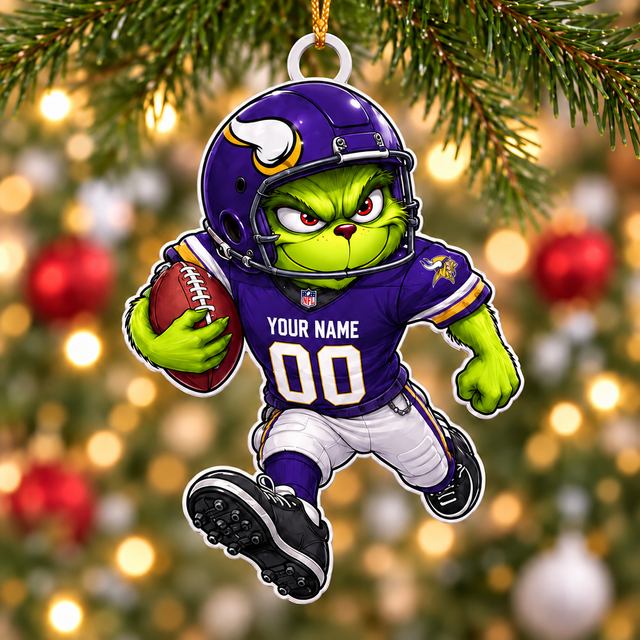[SPECIAL OFFER] NEW CUSTOMIZED NFL05 MVK MINNESOTA VIKINGS CHRISTMAS ACRYLIC ORNAMENT