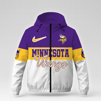 [SPECIAL OFFER] NEW CUSTOMIZED NFL05 MVK MINNESOTA VIKINGS WINDBREAKER JACKET