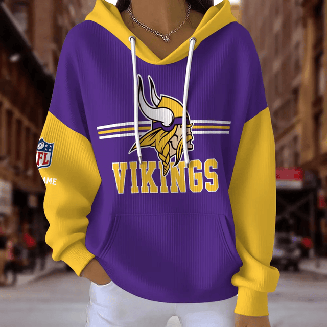 [SPECIAL OFFER] NEW CUSTOMIZED NFL05 MVK MINNESOTA VIKINGS RIBBED HOODIE & SWEATSHIRT