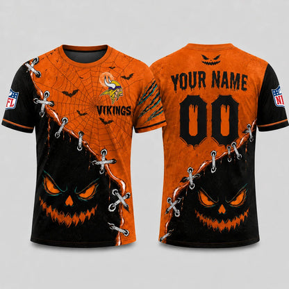 [SPECIAL OFFER] NEW CUSTOMIZED NFL05 MVK MINNESOTA VIKINGS HALLOWEEN T-SHIRT, HOODIE & ZIP HOODIE