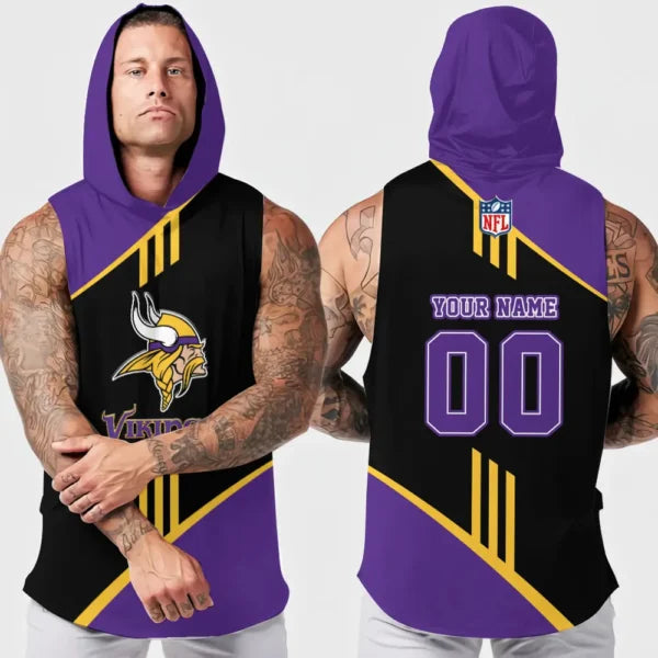 [SPECIAL OFFER] NEW CUSTOMIZED NFL05 MVK MINNESOTA VIKINGS HOODED TANK TOP