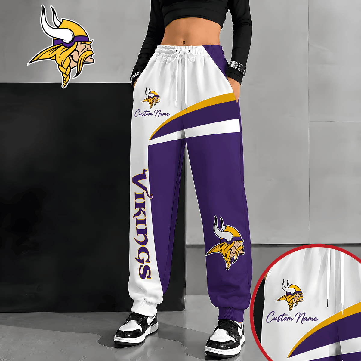 [SPECIAL OFFER] NEW CUSTOMIZED NFL05 MVK MINNESOTA VIKINGS SWEATPANTS