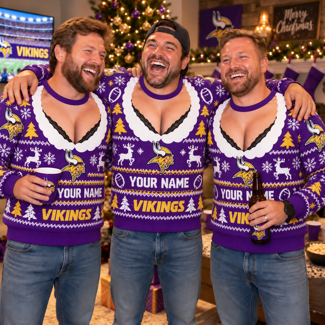 [SPECIAL OFFER] NEW CUSTOMIZED NFL05 MVK MINNESOTA VIKINGS FUNNY CHRISTMAS UNISEX SWEATSHIRT