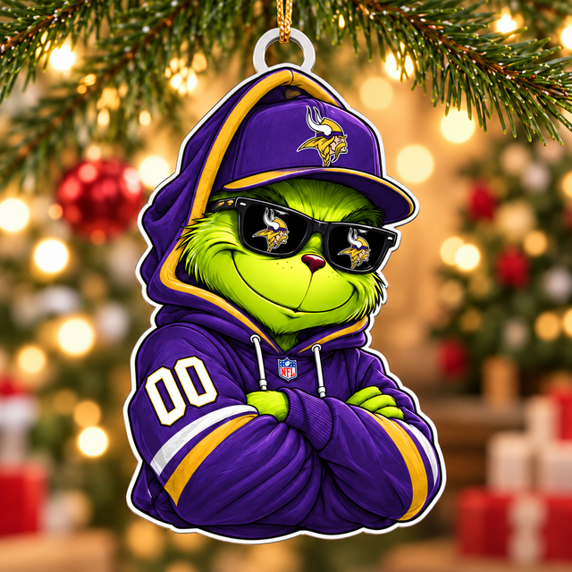 [SPECIAL OFFER] NEW CUSTOMIZED NFL05 MVK MINNESOTA VIKINGS CHRISTMAS ACRYLIC ORNAMENT