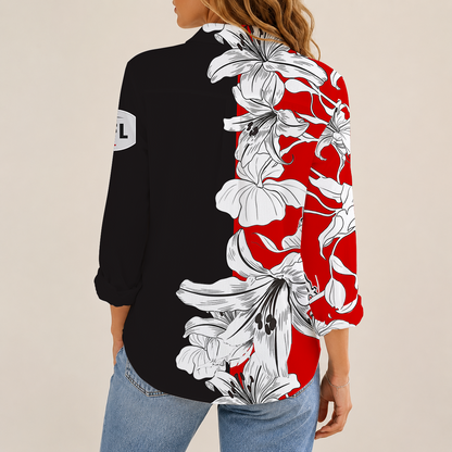 [FAN EXCLUSIVE] NEW CUSTOMIZED CFL06 CGY CALGARY STAMPEDERS STRAPPY WOMEN CASUAL SHIRT