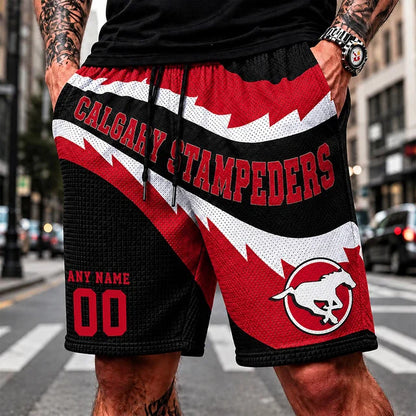 [FAN EXCLUSIVE] NEW CUSTOMIZED CFL06 CGY CALGARY STAMPEDERS SHORT PANTS