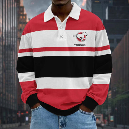 [FAN EXCLUSIVE] NEW CUSTOMIZED CFL06 CGY CALGARY STAMPEDERS LONG SLEEVE POLO