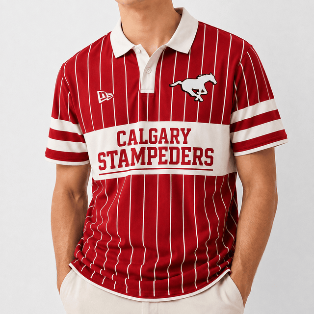 [FAN EXCLUSIVE] NEW CUSTOMIZED CFL06 CGY CALGARY STAMPEDERS POLO SHIRT