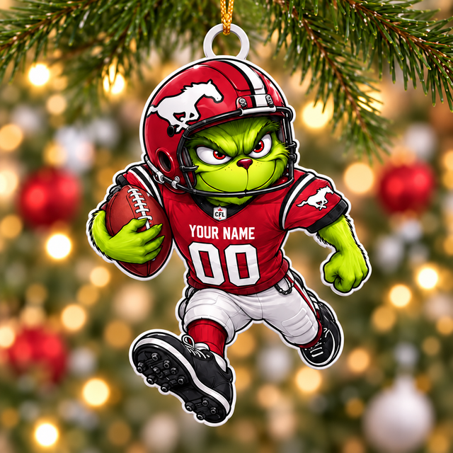 [FAN EXCLUSIVE] NEW CUSTOMIZED CFL06 CGY CALGARY STAMPEDERS CHRISTMAS ACRYLIC ORNAMENT