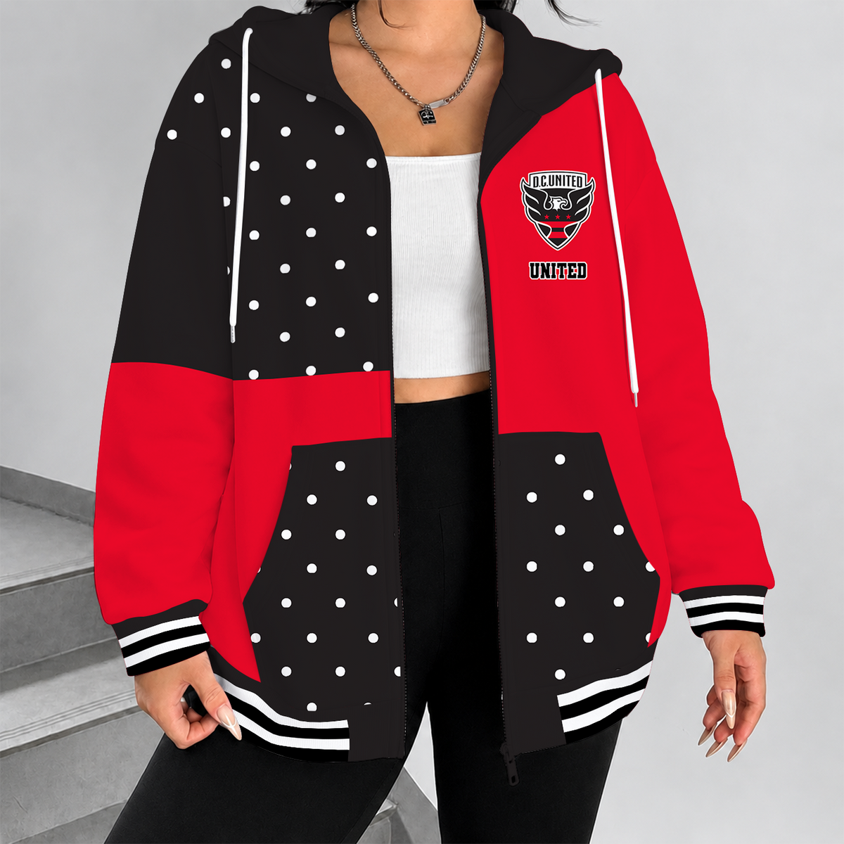 [FAN EXCLUSIVE] NEW CUSTOMIZED MLS06 DCU D.C. UNITED ZIP HOODIE
