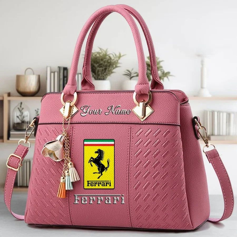 [FAN MUST-HAVE] NEW CUSTOMIZED F106 FER SCUDERIA FERRARI MULTICOLOR HANDBAG
